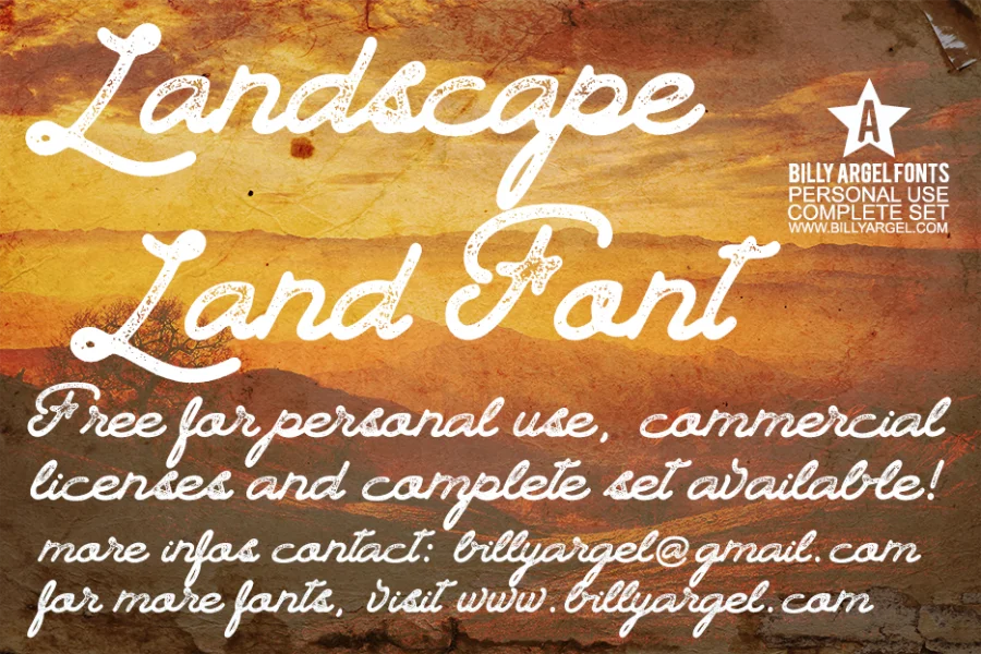 Landscape Land PERSONAL USE Font
