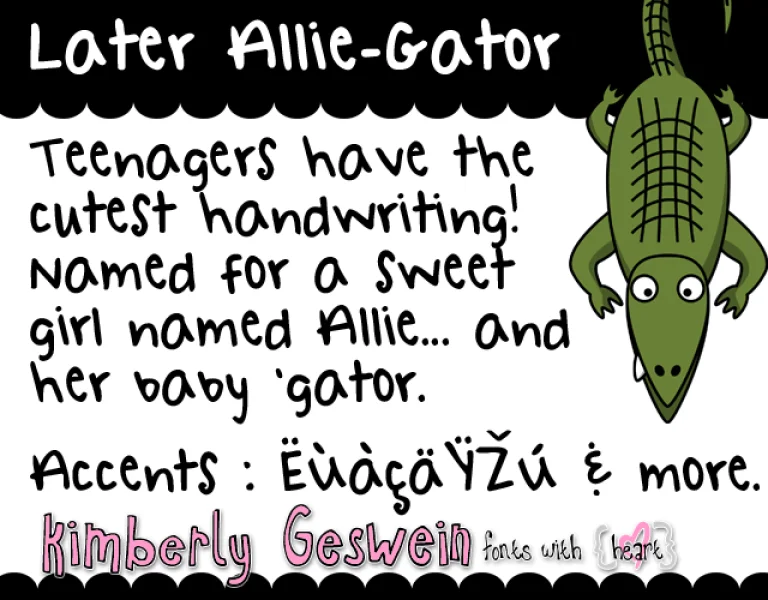 Later Allie-Gator Font