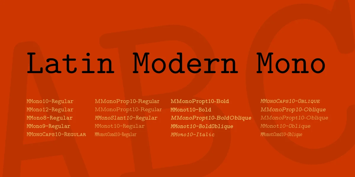 Latin Modern Mono Font Family