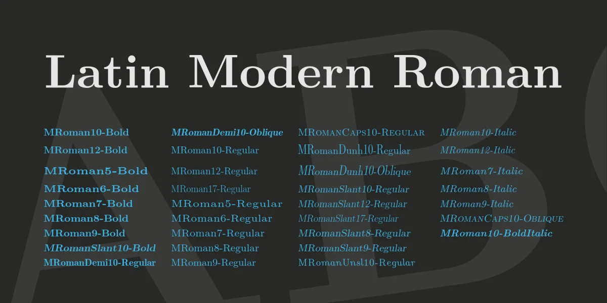 Latin Modern Roman Font Family