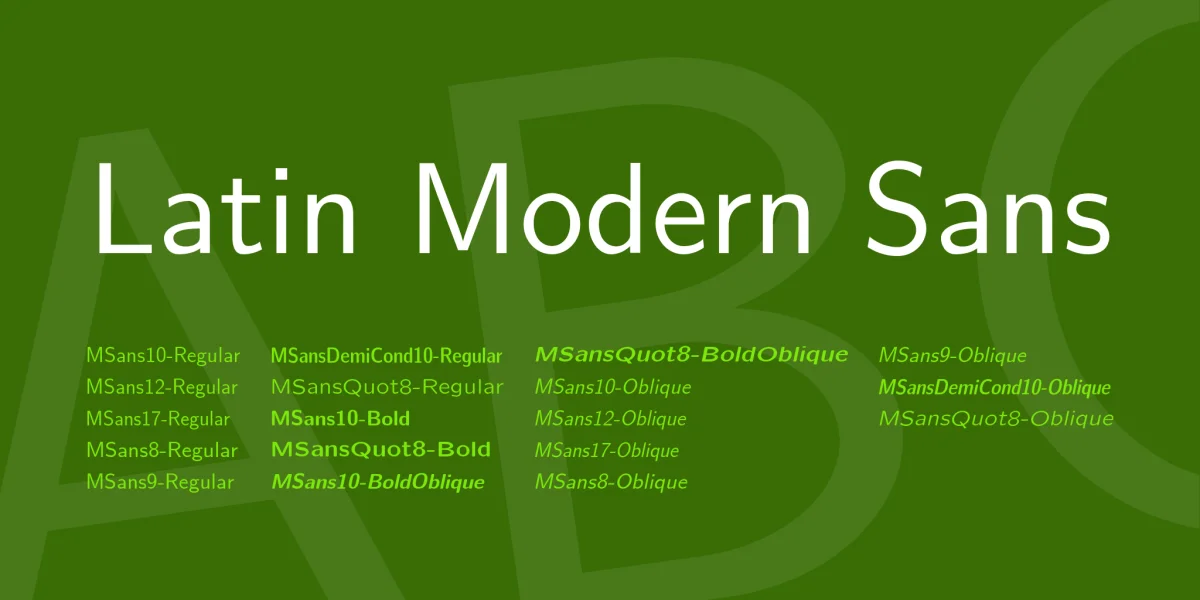 Latin Modern Sans Font Family