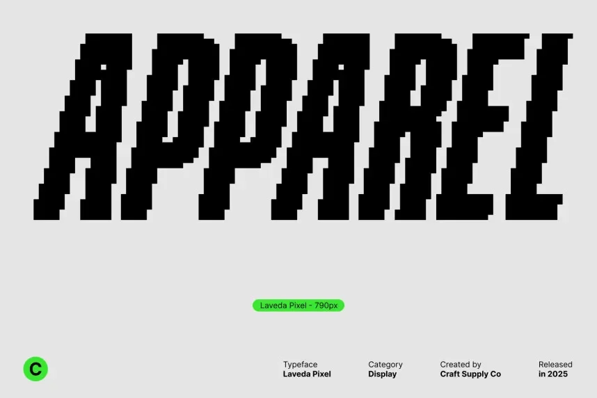 Laveda Pixel Font preview 3