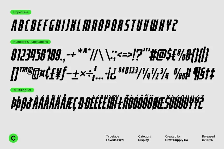 Laveda Pixel Font preview 6