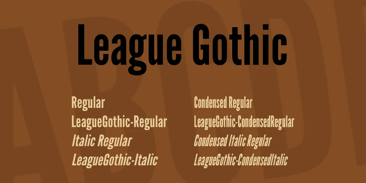League Gothic Font Family preview 7