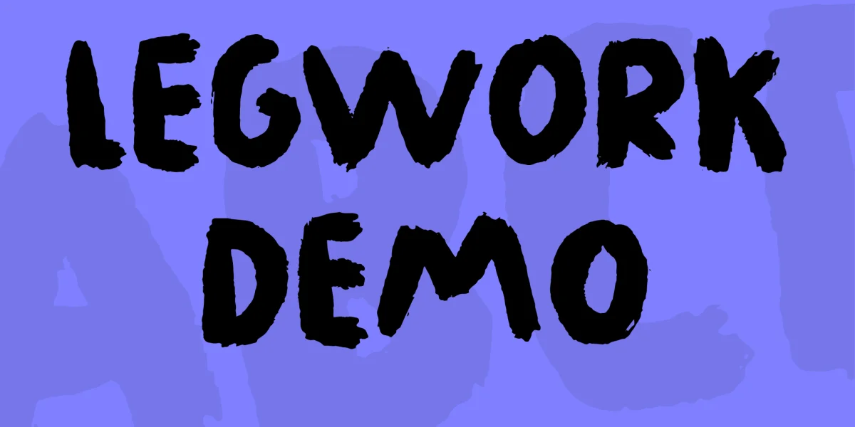 Legwork DEMO Font preview 5