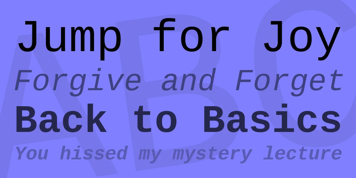 Liberation Mono Font Family preview 2