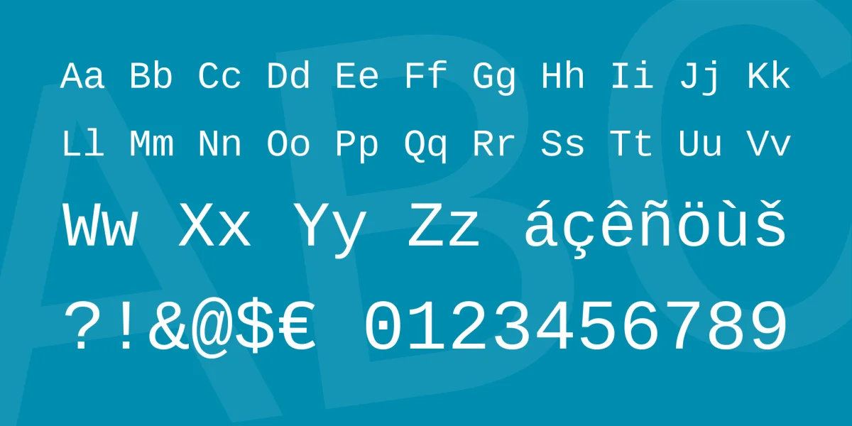 Liberation Mono Font Family preview 4