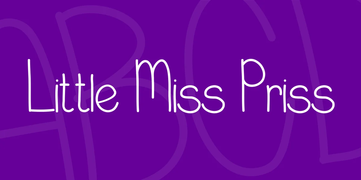 Little Miss Priss Font preview 2