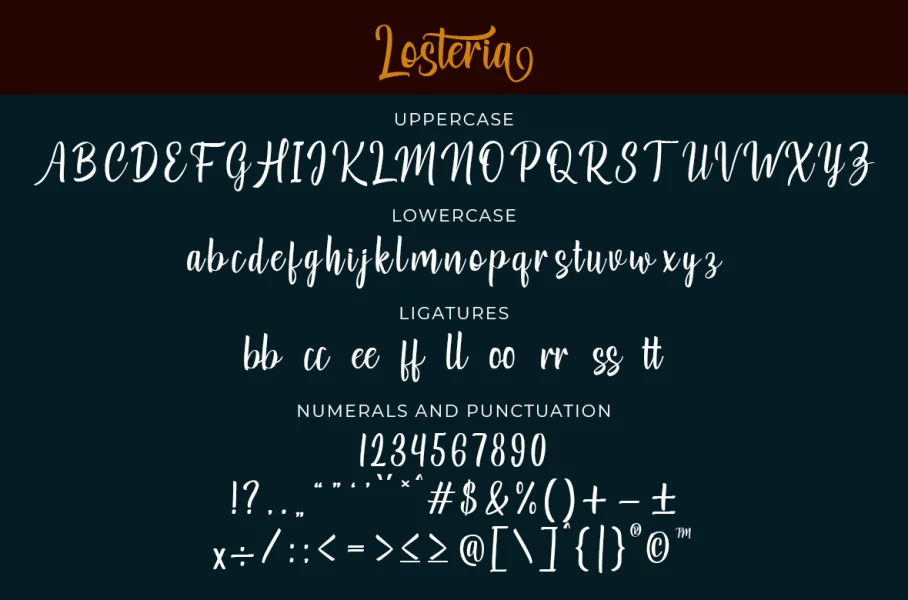Losteria Font preview 8