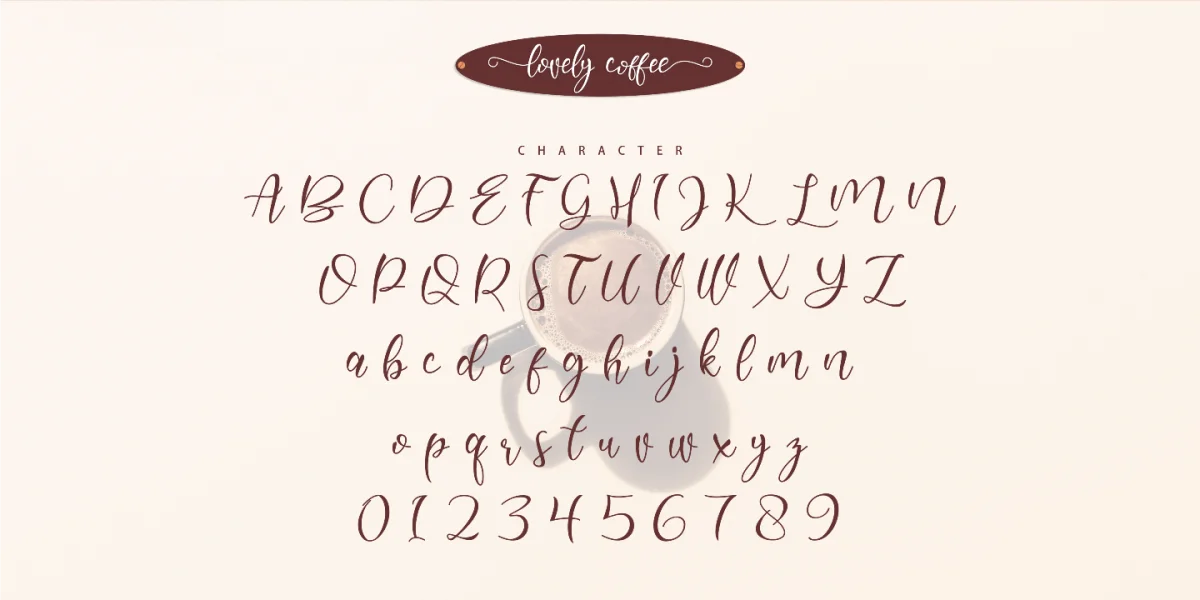 Lovely Coffee Font preview 2