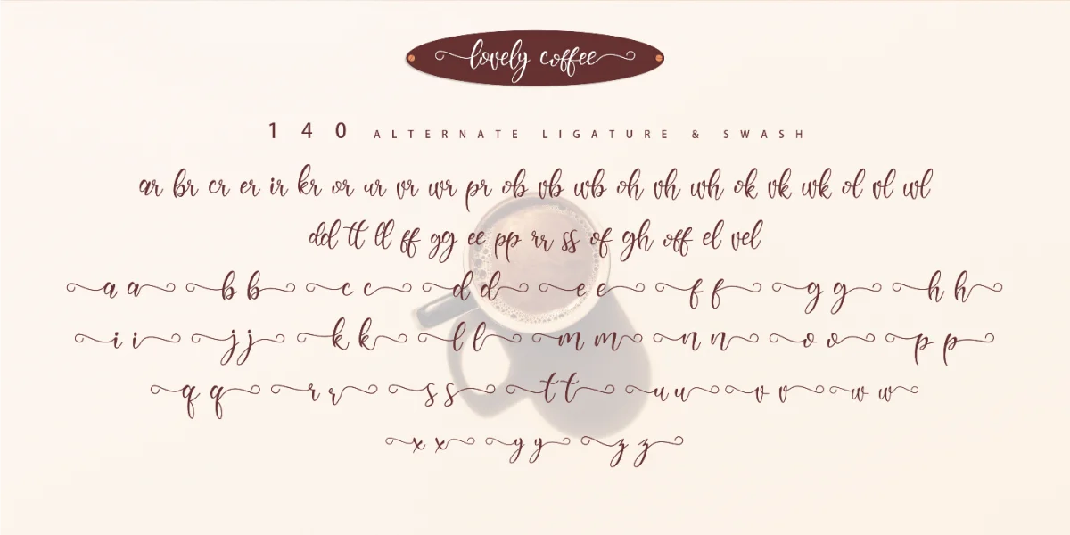 Lovely Coffee Font preview 4