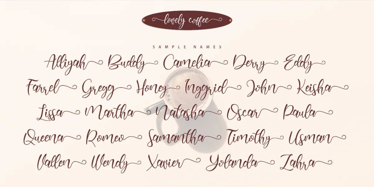 Lovely Coffee Font preview 5