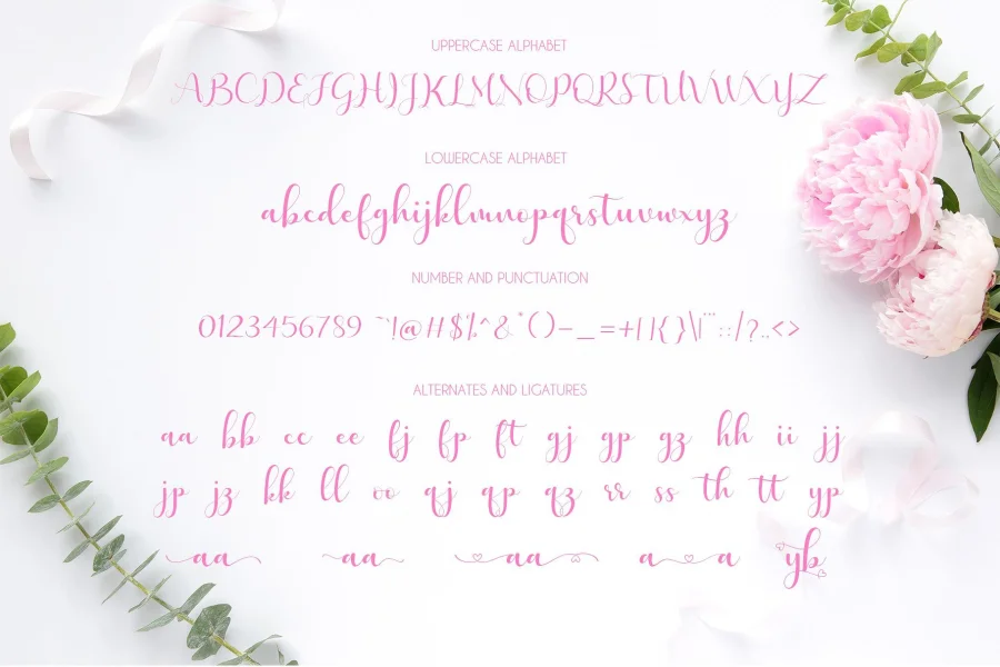 lovely valentine Font preview 6