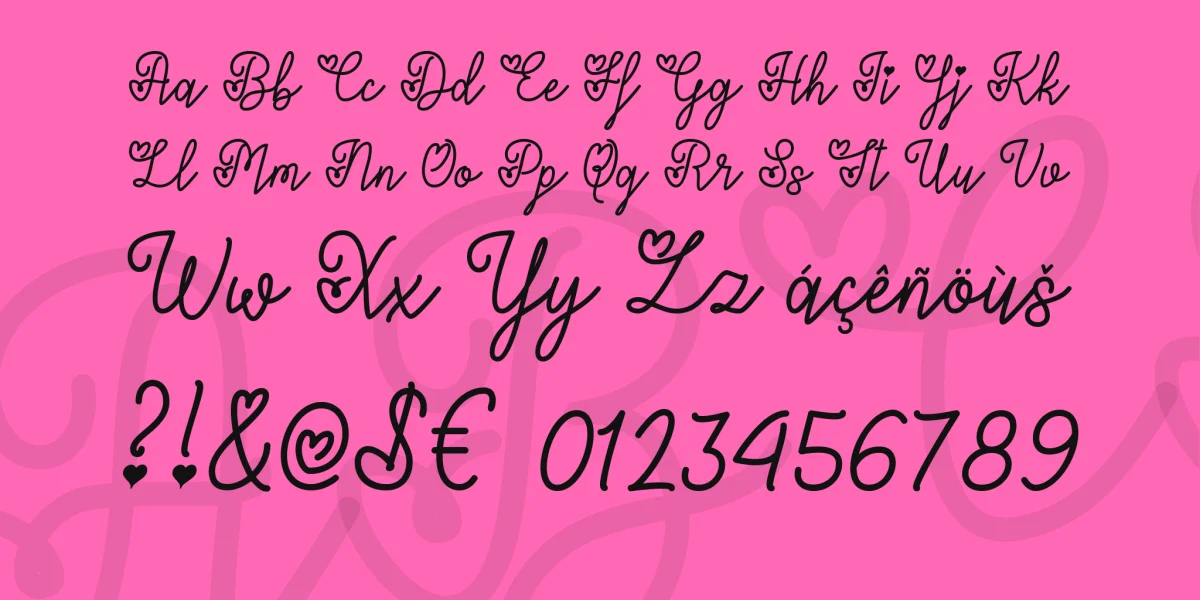 Lovers in February Font preview 5
