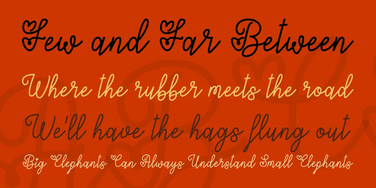 Lovers in February Font preview 6