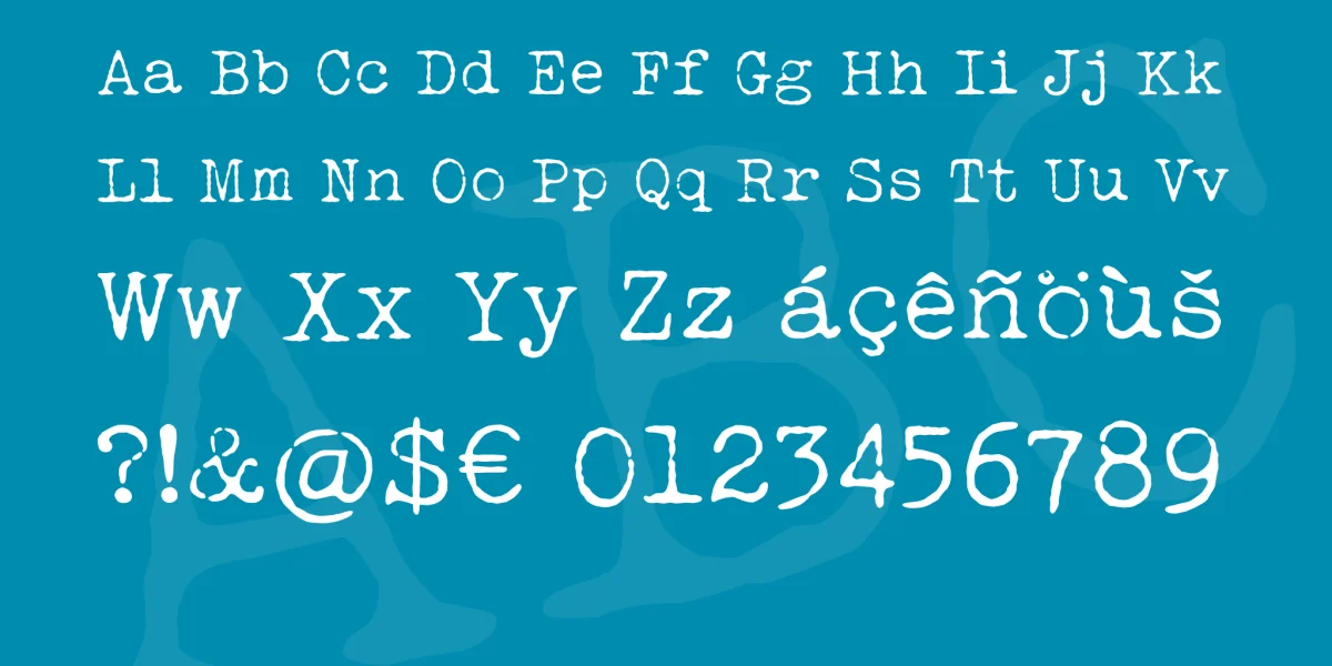 LUCKY TYPEWRITER Font preview 2