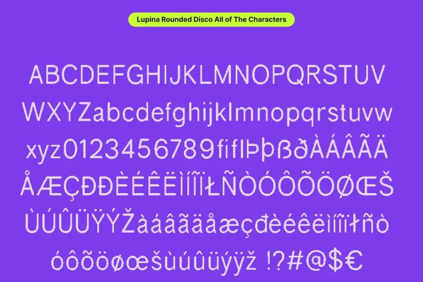 Lupina Rounded Disco Font preview 6