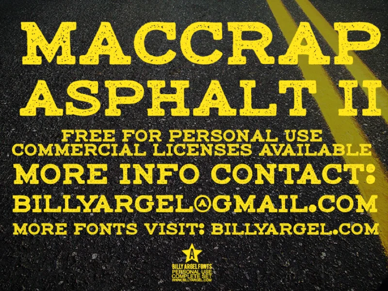 maccrap asphalt II PERSONAL USE Font