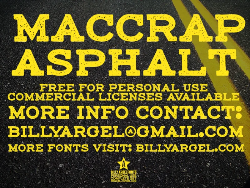 maccrap asphalt personal use Font