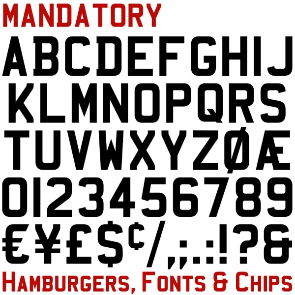 Mandatory Font preview 4