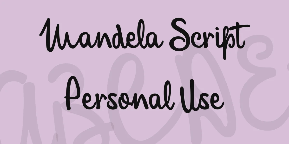 Mandela Script Personal Use Font preview 2