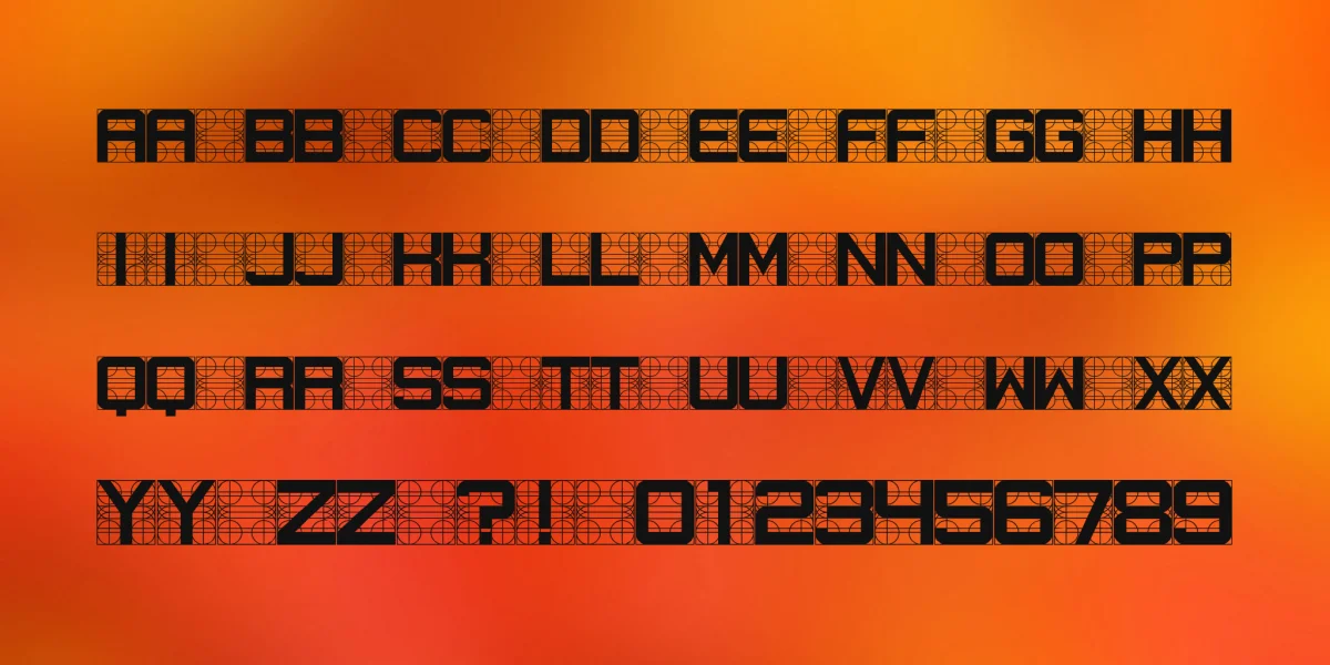 Measurements Font preview 3
