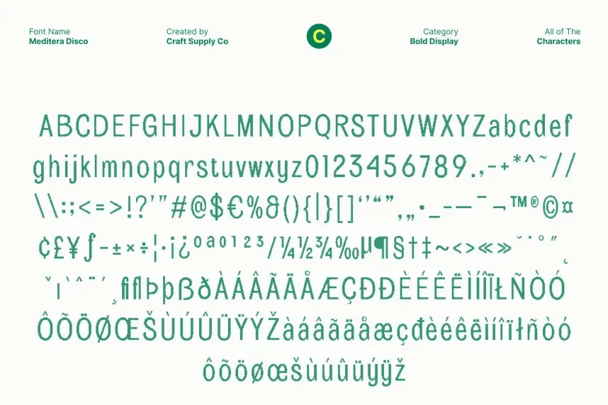 Meditera Disco Font preview 6