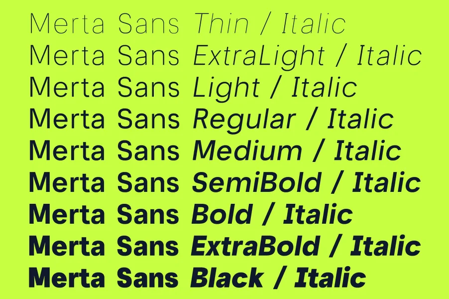 Merta Sans Demo Font Family preview 14