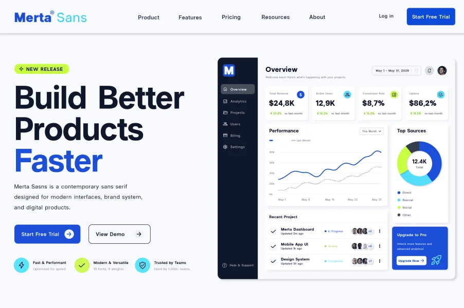 Merta Sans Demo Font Family preview 4