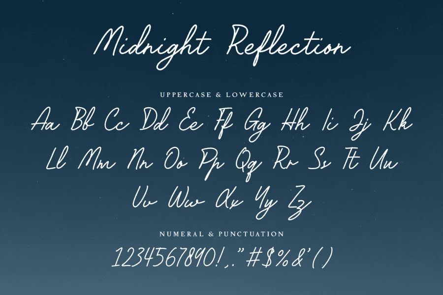 Midnight Reflection Font Family preview 15