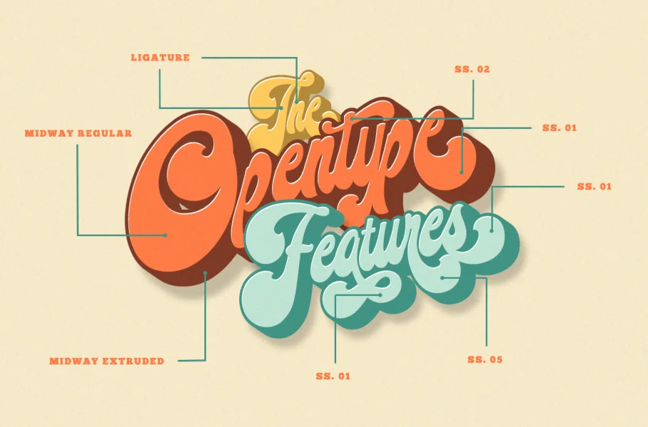 Midway Retro Font preview 2