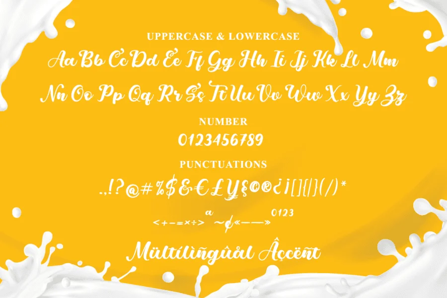 Milkshake Scriptsweet Font preview 4