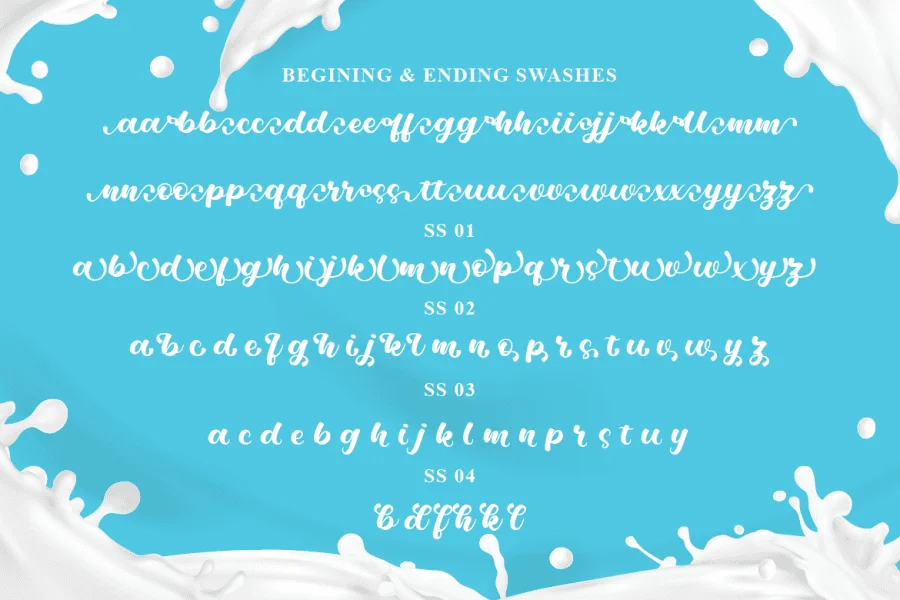 Milkshake Scriptsweet Font preview 5