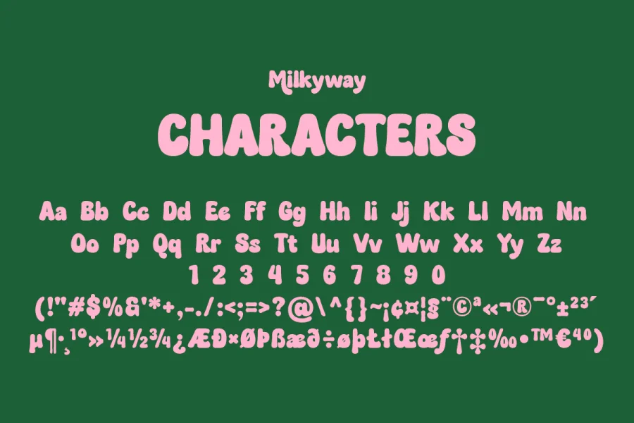 Milkyway DEMO Font preview 12