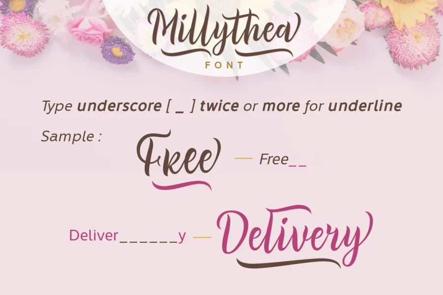 Millythea Font preview 2
