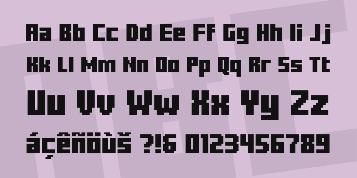 Minercraftory Font preview 3