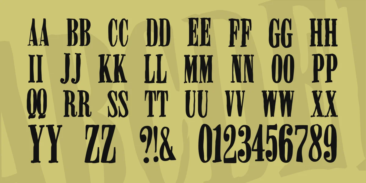 Miserable Font preview 2
