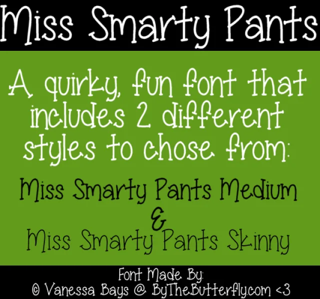 Miss Smarty Pants Font Family