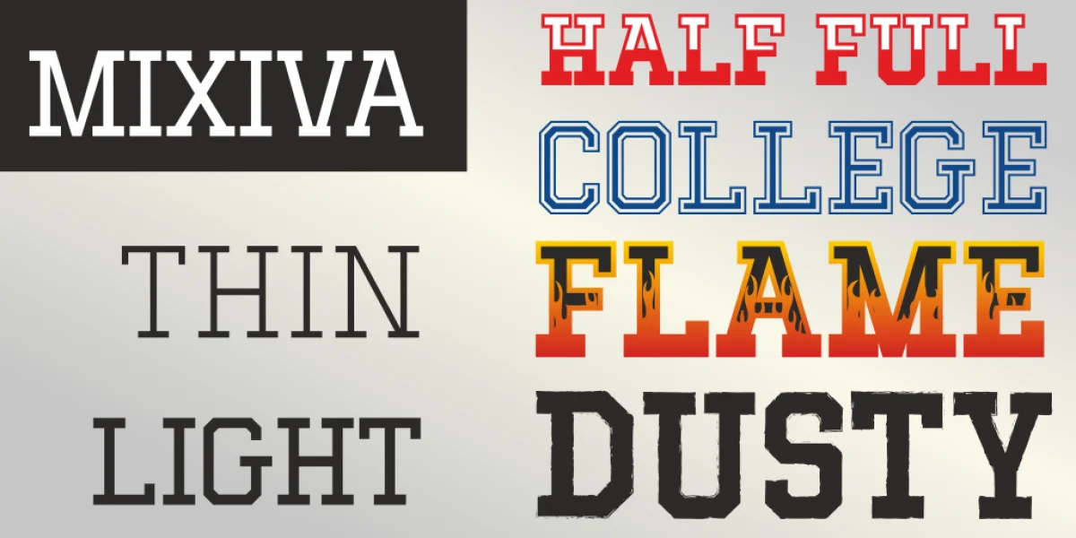 MIXIVA-DUSTY demo Font preview 2