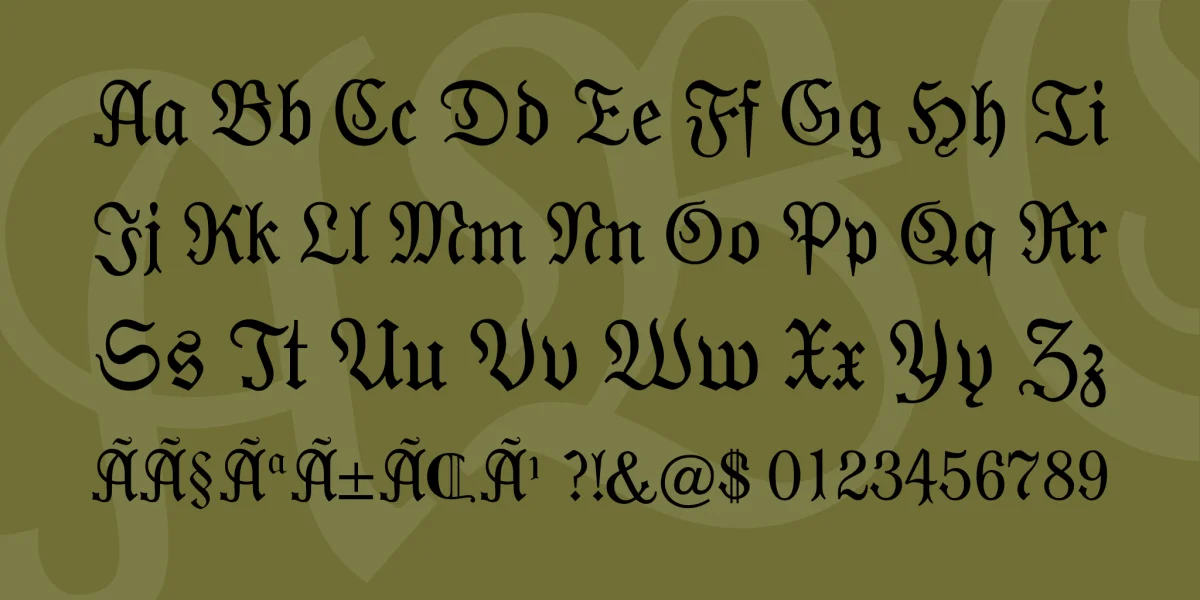 Moderne Fraktur Font preview 4