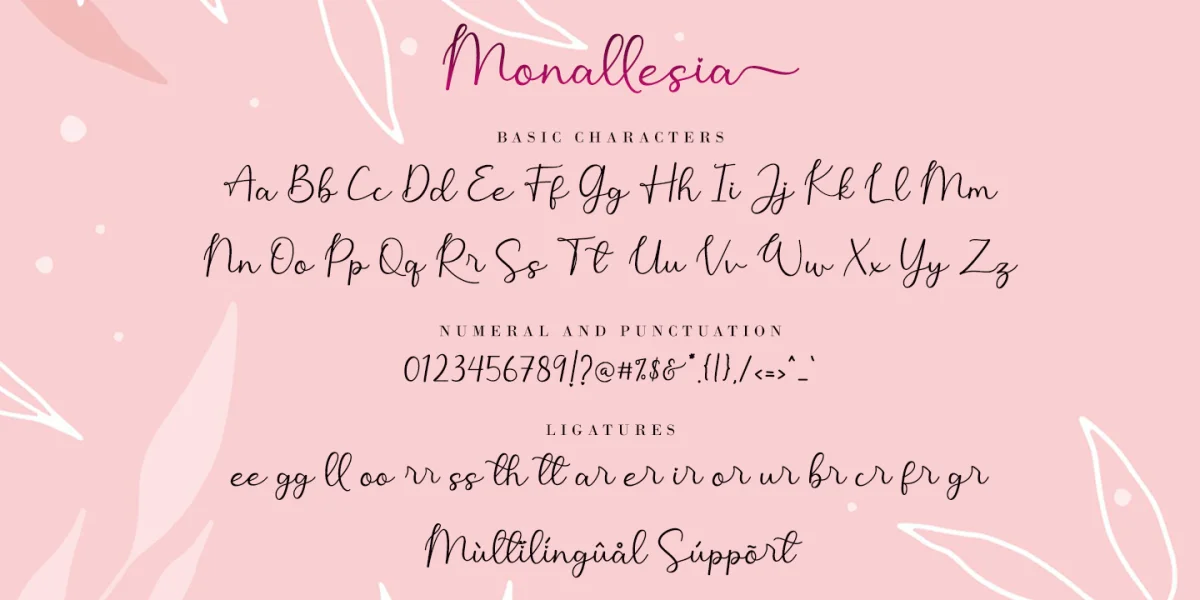 Monallesia Script Font preview 11