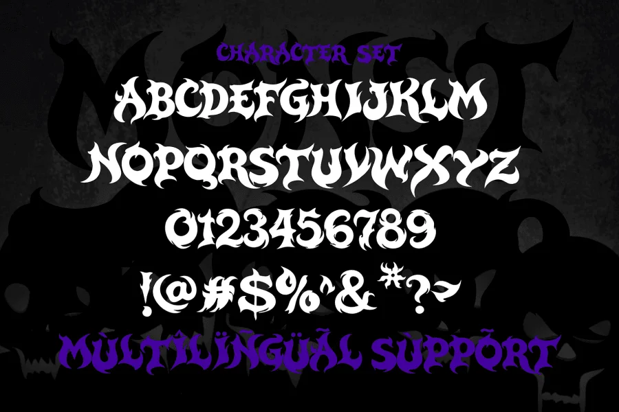 Monst Tagger Font preview 2