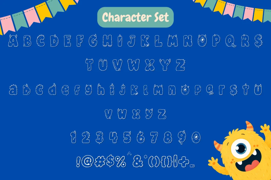 Monsterkins Font preview 8
