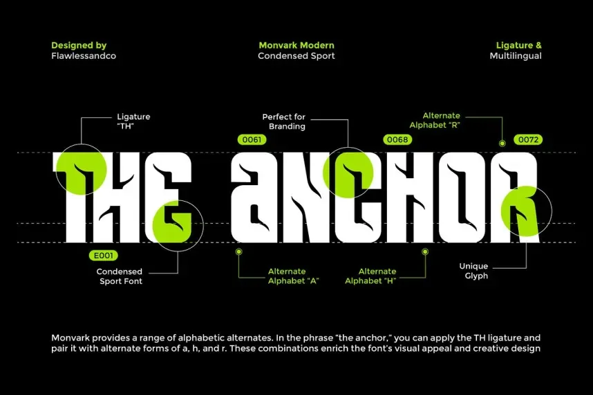Monvark Font preview 4