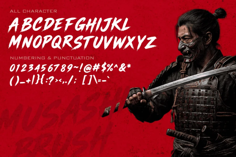 Musashi Brush Font preview 2