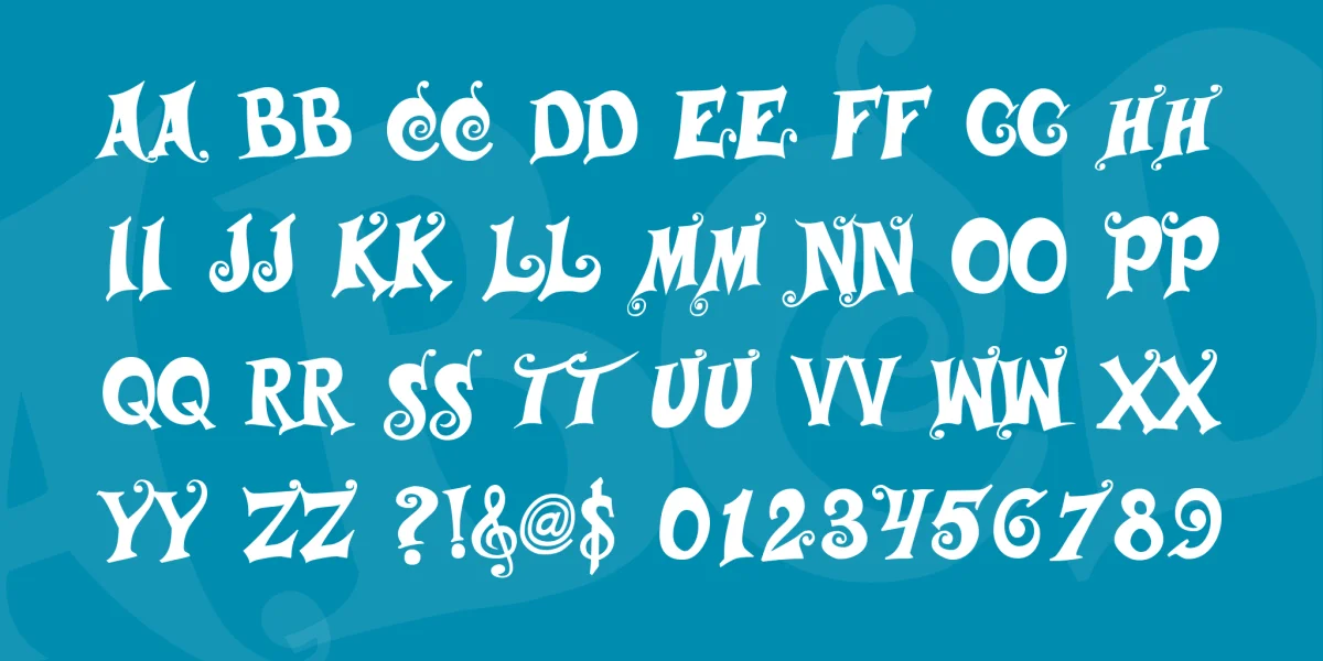 Musicals Font preview 2