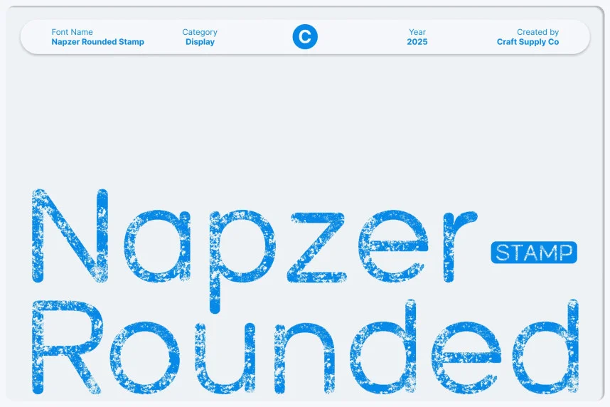 Napzer Rounded Stamp Font