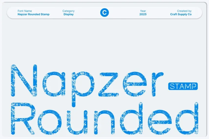 Napzer Rounded Stamp Font preview 2