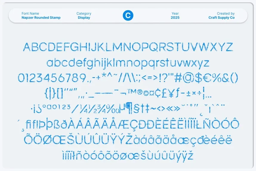 Napzer Rounded Stamp Font preview 6