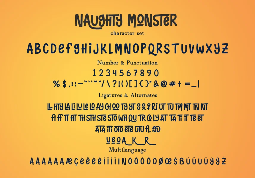 Naughty Monster Font preview 5